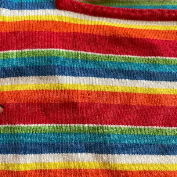 90s/Y2K Vintage Rainbow striped short sleeved sweater with square neckline - Picture 6 of 7